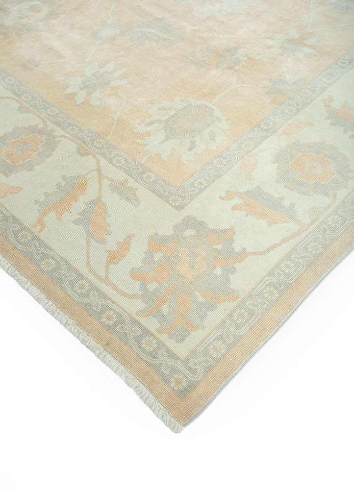 aalam red and orange wool hand knotted Rug - FloorShot