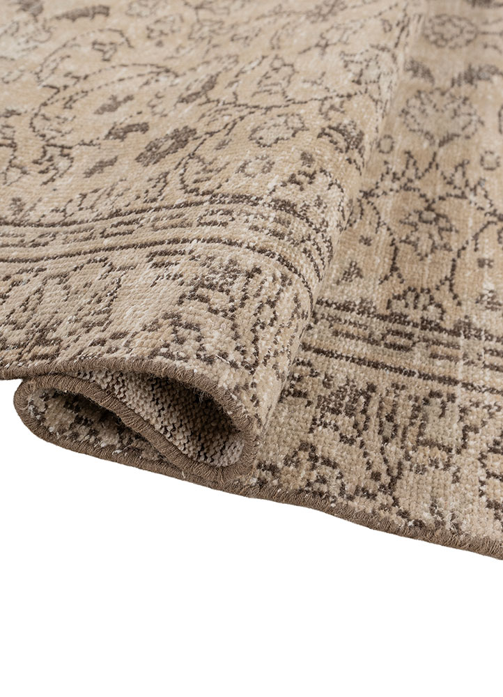 vintage green wool hand knotted Rug - FloorShot