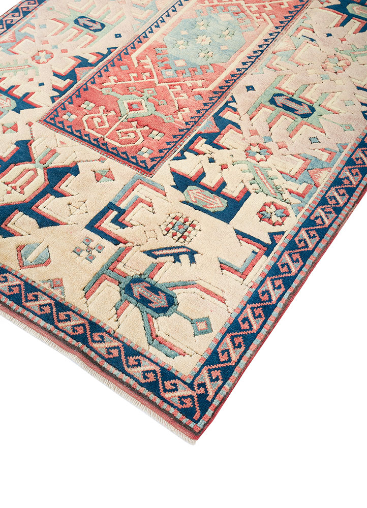nuray beige and brown wool hand knotted Rug - FloorShot
