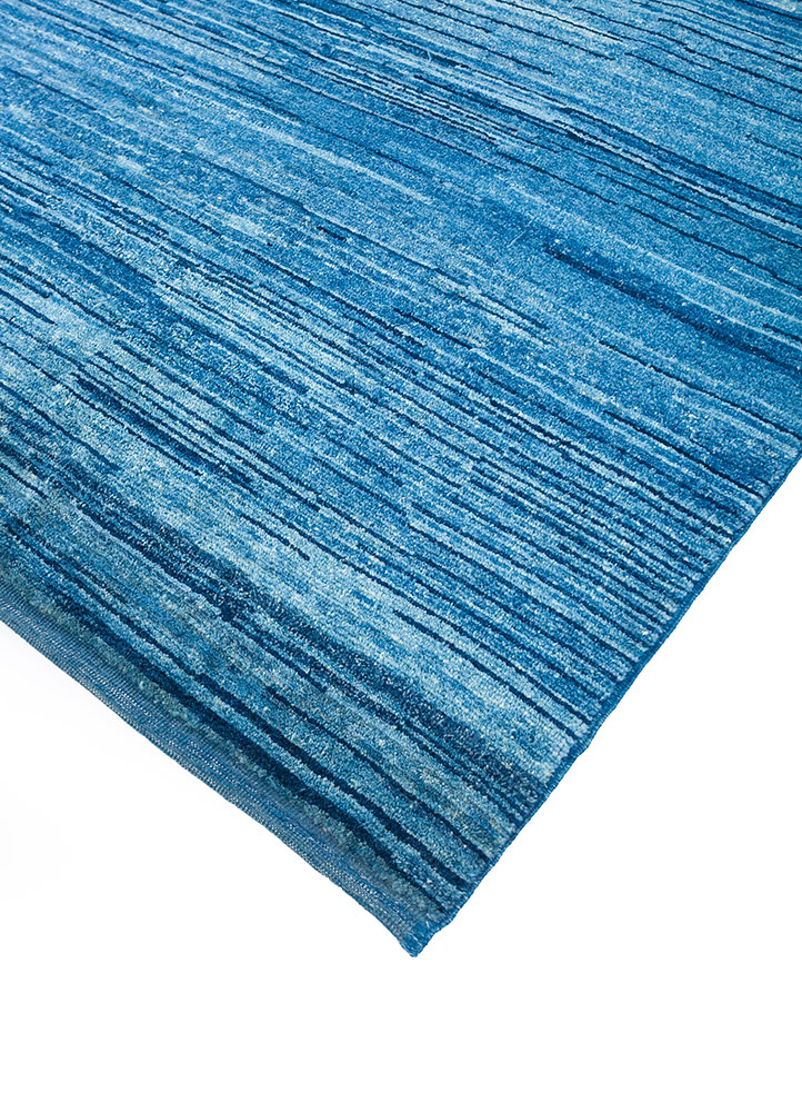 nuray blue wool hand knotted Rug - FloorShot