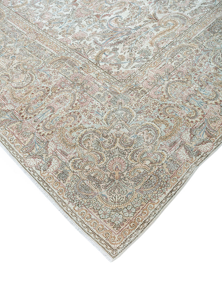 aalam grey and black wool hand knotted Rug - FloorShot