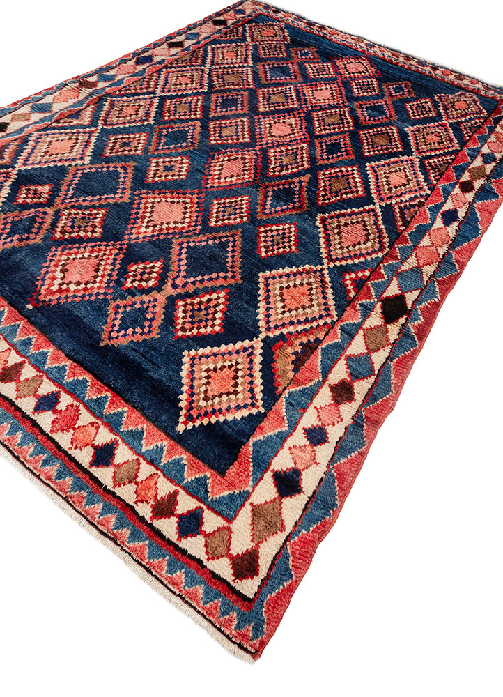 nuray blue wool hand knotted Rug - FloorShot