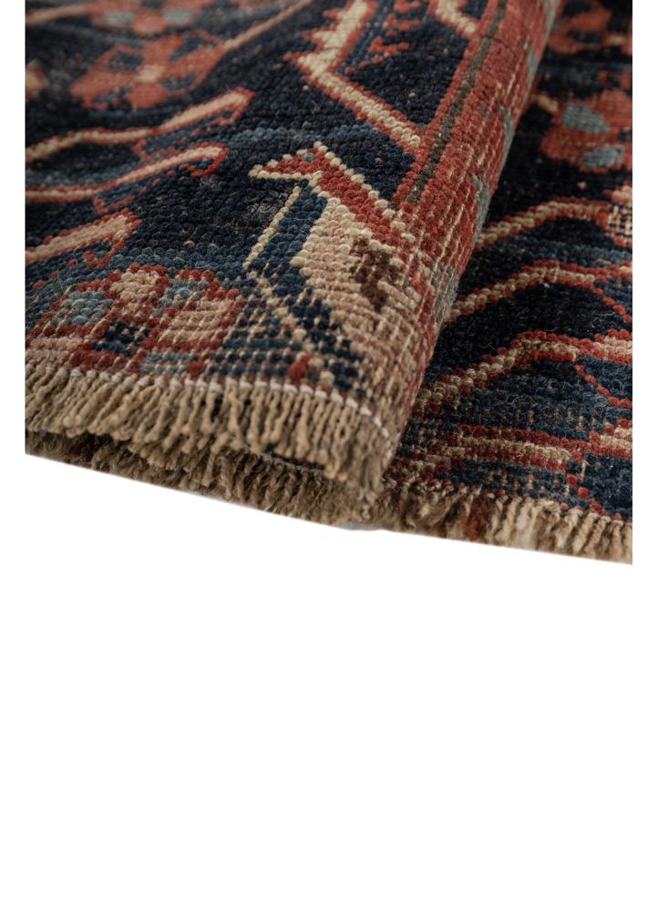 aalam blue wool hand knotted Rug - FloorShot