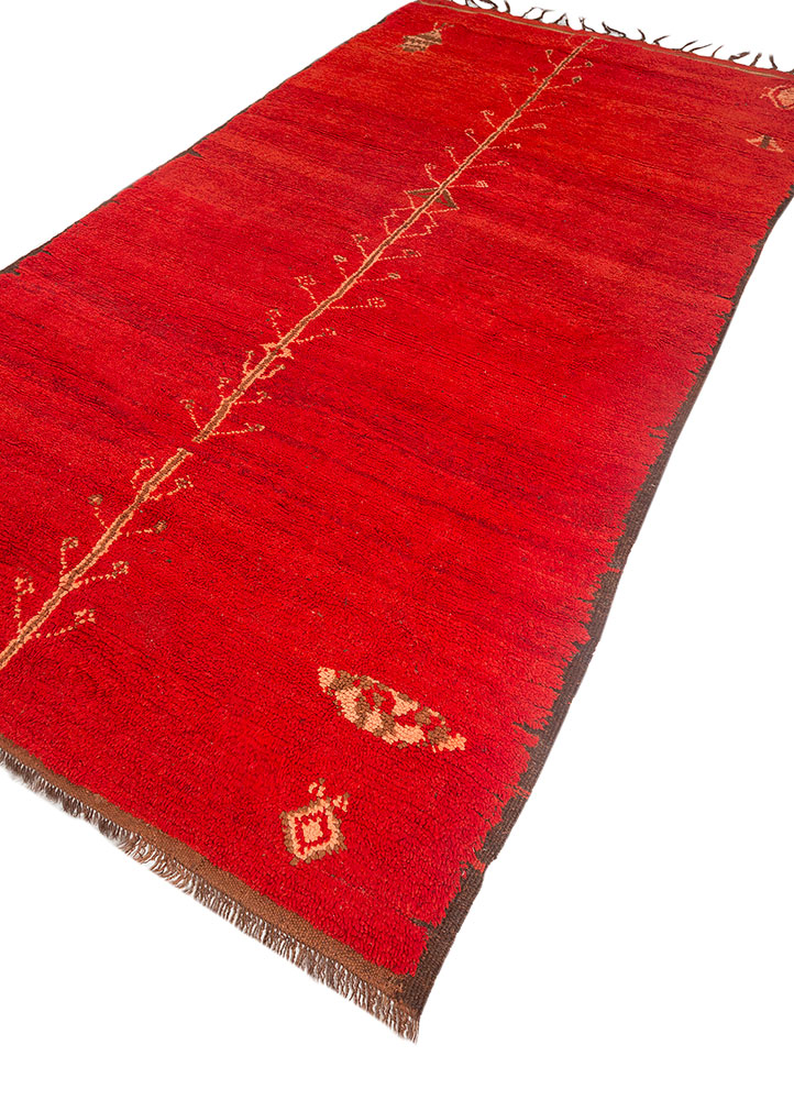 nayaab red and orange wool flat weaves Rug - FloorShot