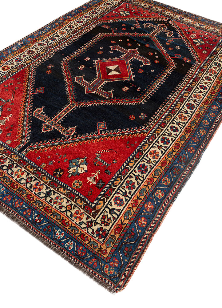 nuray blue wool hand knotted Rug - FloorShot