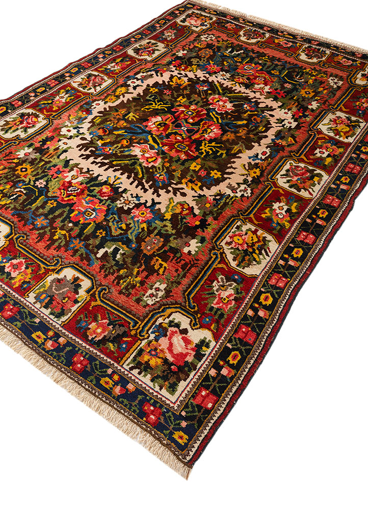 nuray beige and brown wool hand knotted Rug - FloorShot