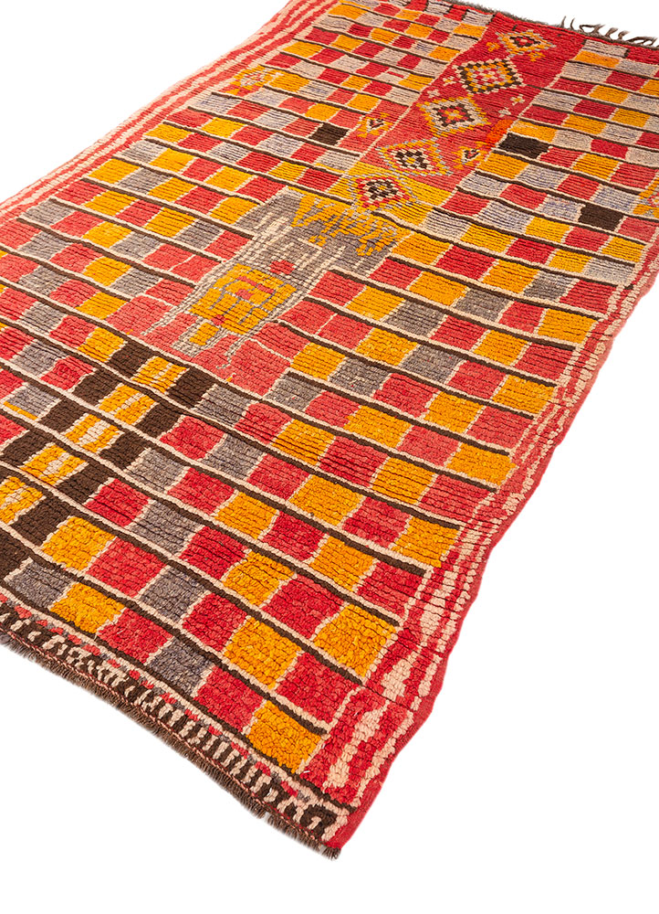 nayaab red and orange wool flat weaves Rug - FloorShot