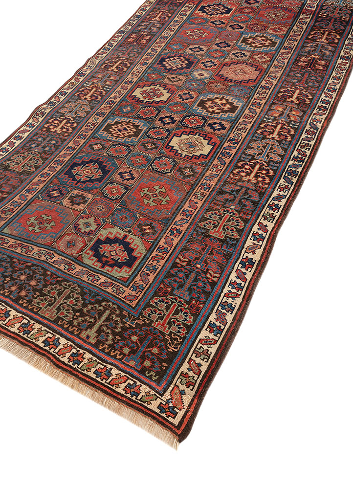 kiaan blue wool hand knotted Rug - FloorShot