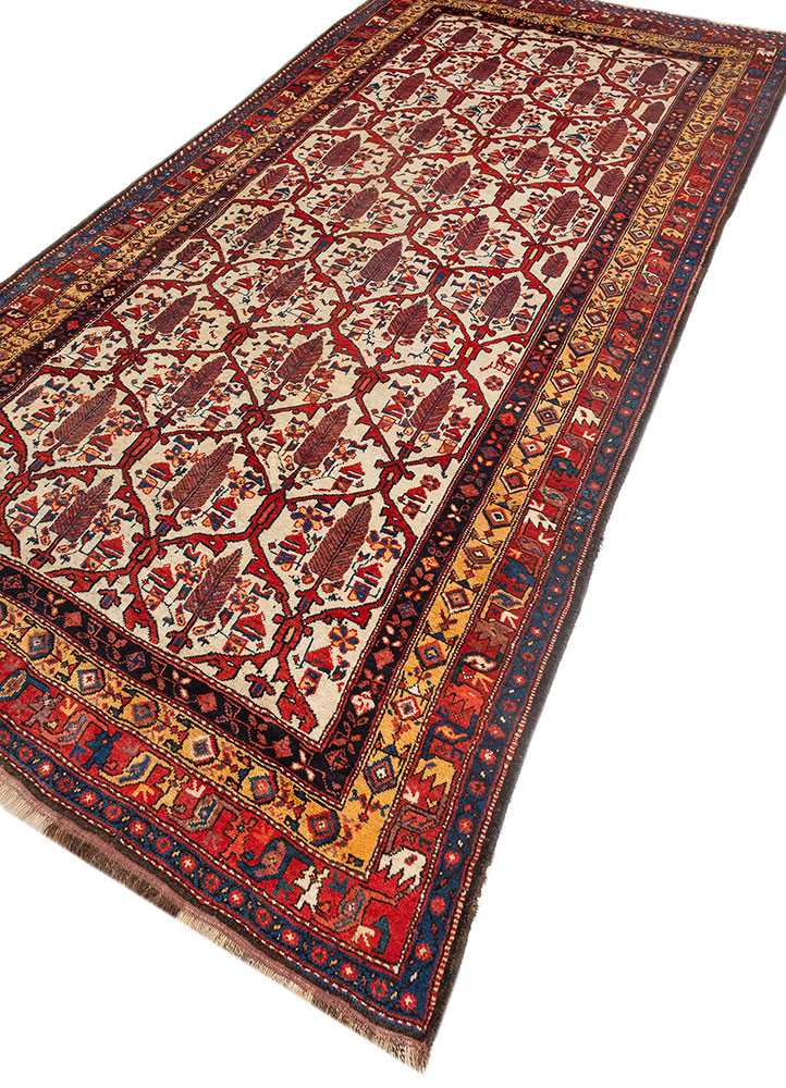 aalam ivory wool hand knotted Rug - FloorShot