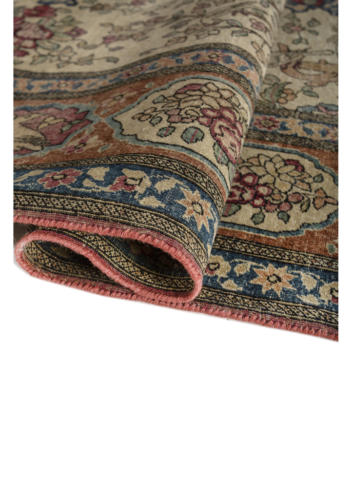 aalam red and orange wool hand knotted Rug - FloorShot