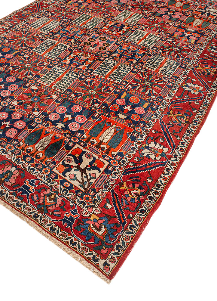 aalam blue wool hand knotted Rug - FloorShot