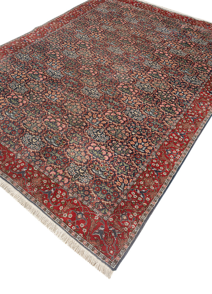 aalam grey and black wool hand knotted Rug - FloorShot