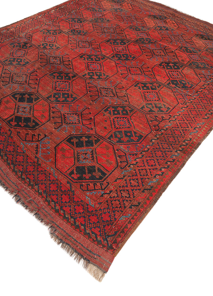 aalam pink and purple wool flat weaves Rug - FloorShot