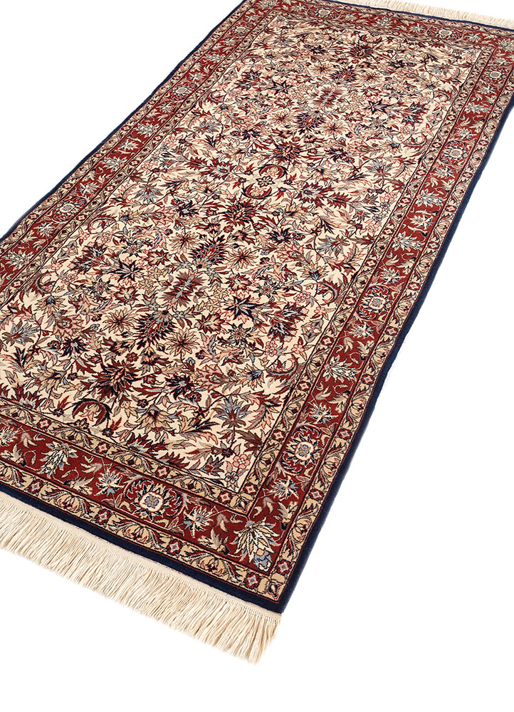 aalam ivory wool hand knotted Rug - FloorShot