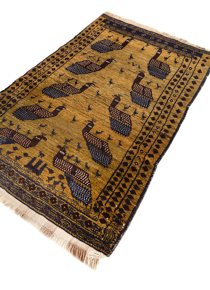 kiaan gold wool hand knotted Rug - FloorShot