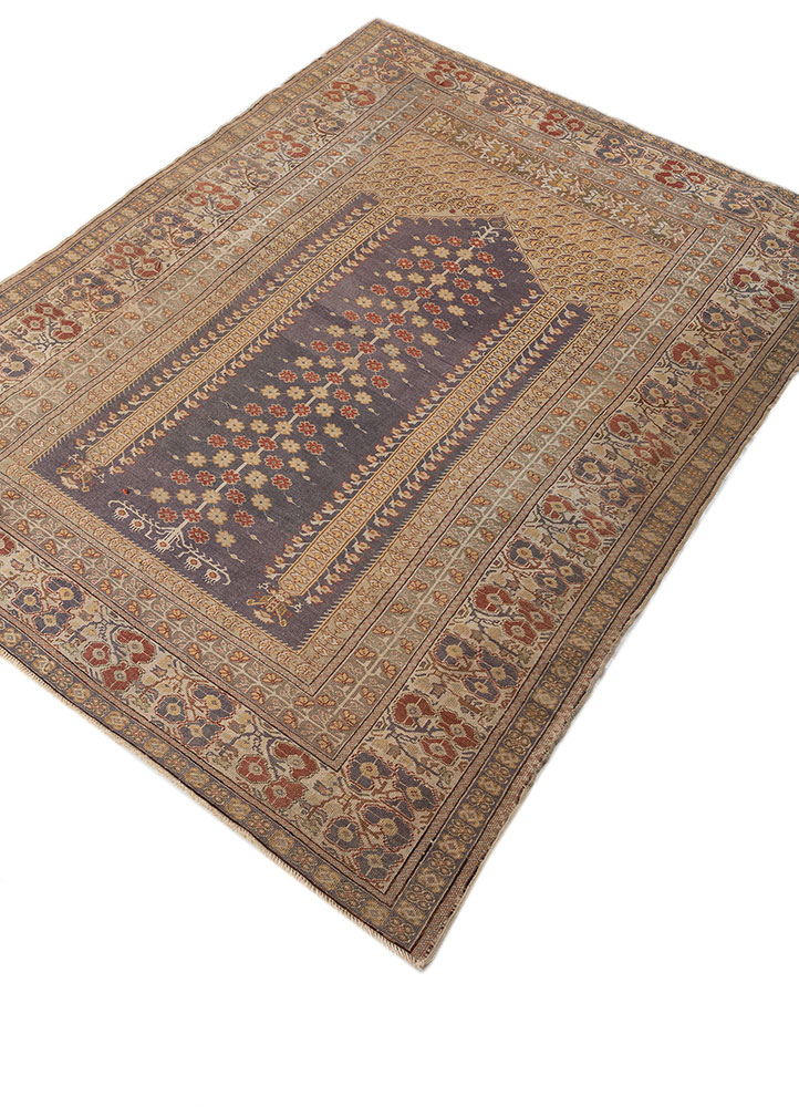 aalam red and orange wool hand knotted Rug - FloorShot