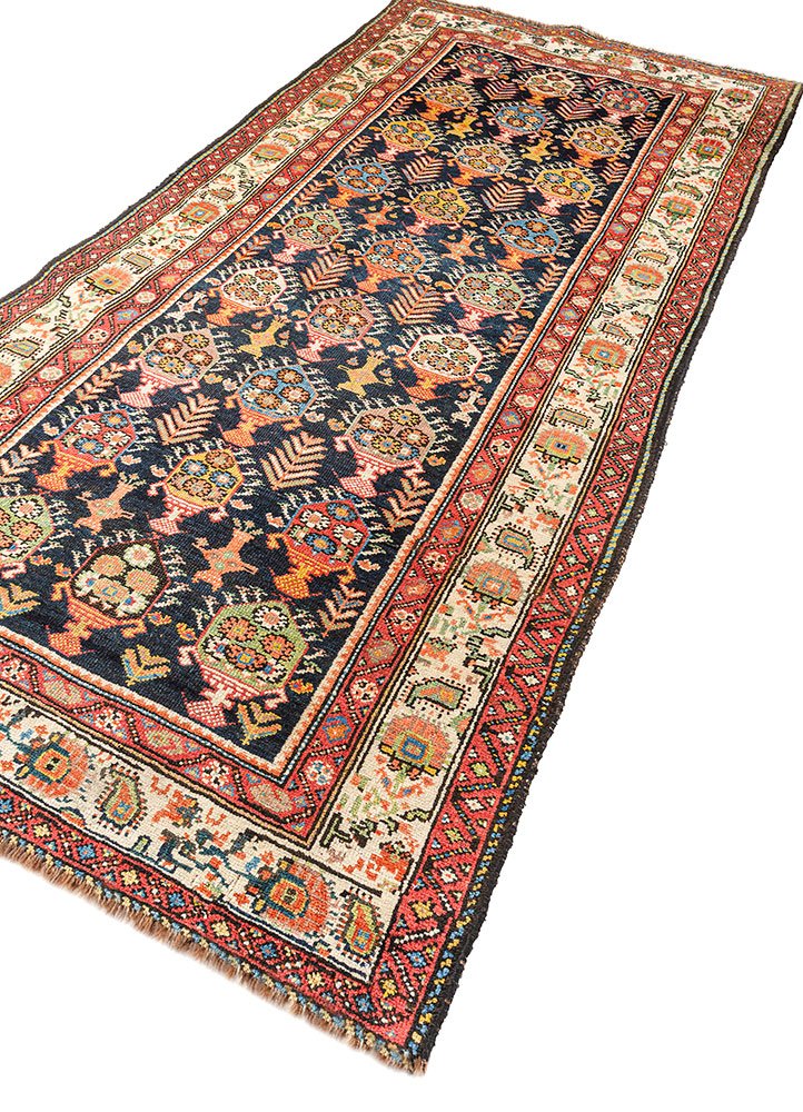kiaan blue wool hand knotted Rug - FloorShot