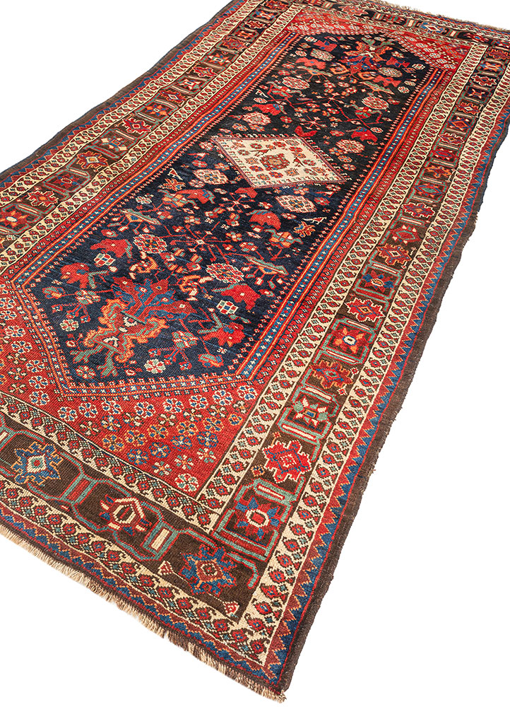 kiaan blue wool hand knotted Rug - FloorShot