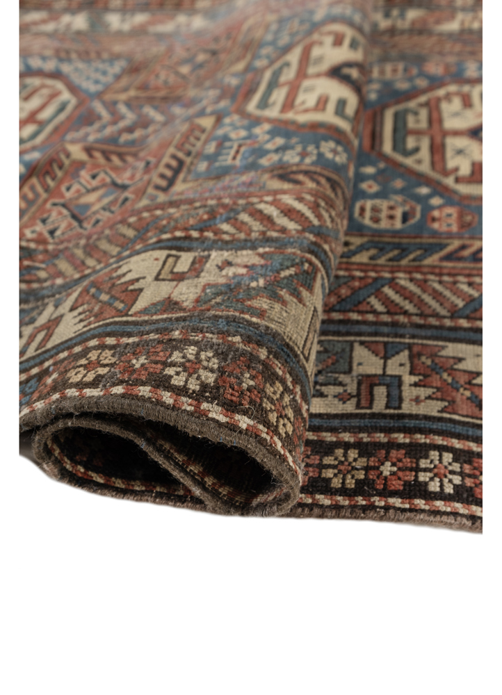 kiaan blue wool hand knotted Rug - FloorShot
