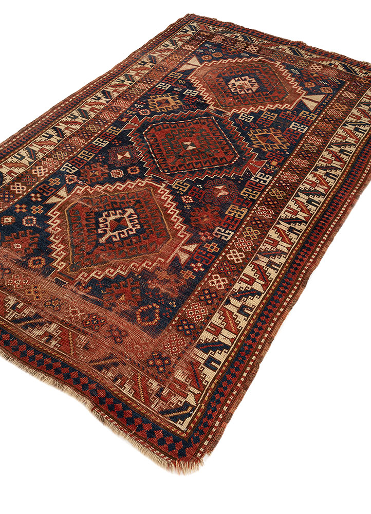 kiaan blue wool hand knotted Rug - FloorShot