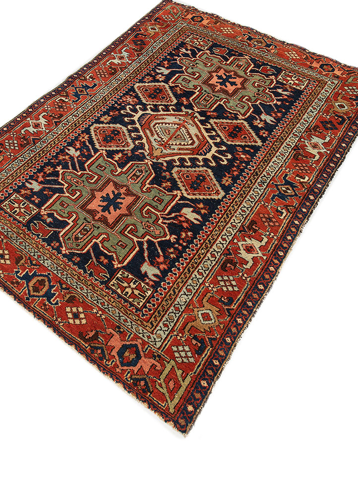kiaan blue wool hand knotted Rug - FloorShot