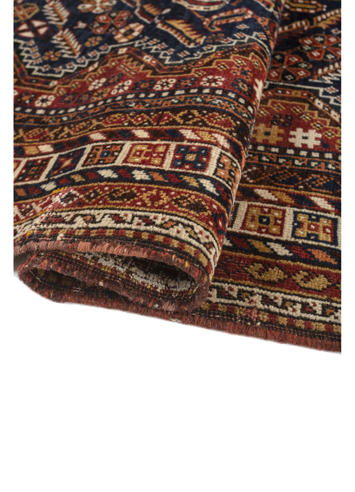 aalam blue wool hand knotted Rug - FloorShot