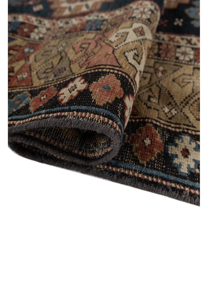 aalam blue wool flat weaves Rug - FloorShot