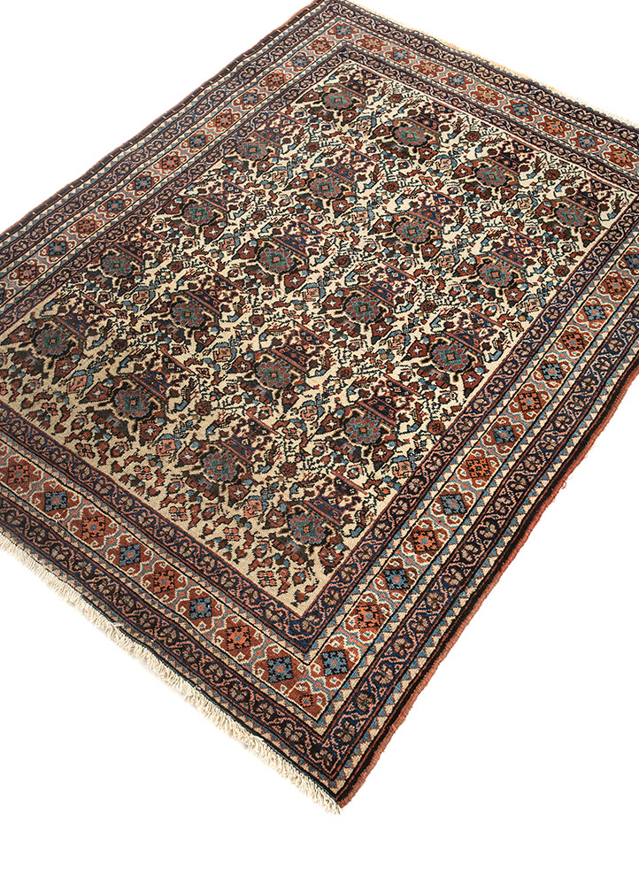 aalam ivory wool hand knotted Rug - FloorShot