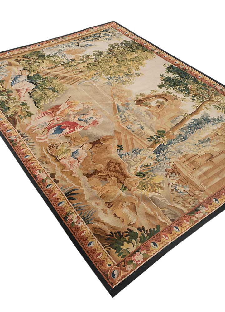 wall art beige and brown wool flat weaves WALL ART & TAPESTRY - FloorShot