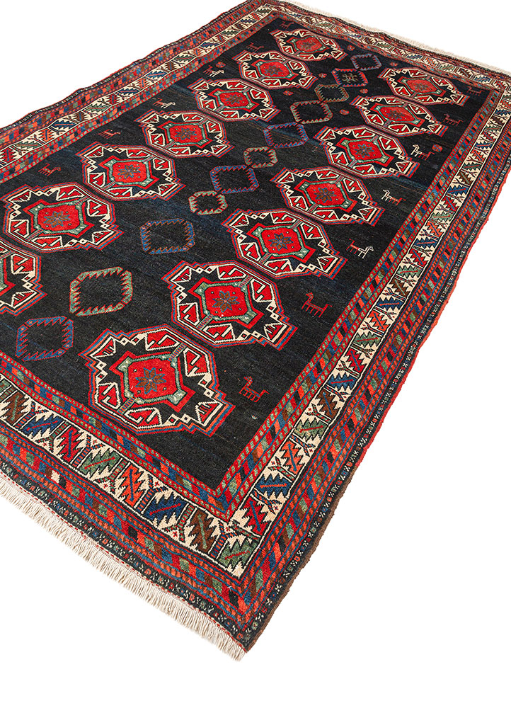 kiaan grey and black wool hand knotted Rug - FloorShot