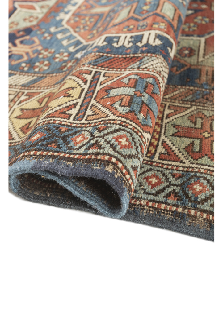 kiaan blue wool hand knotted Rug - FloorShot