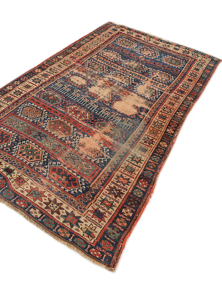 kiaan blue wool hand knotted Rug - FloorShot