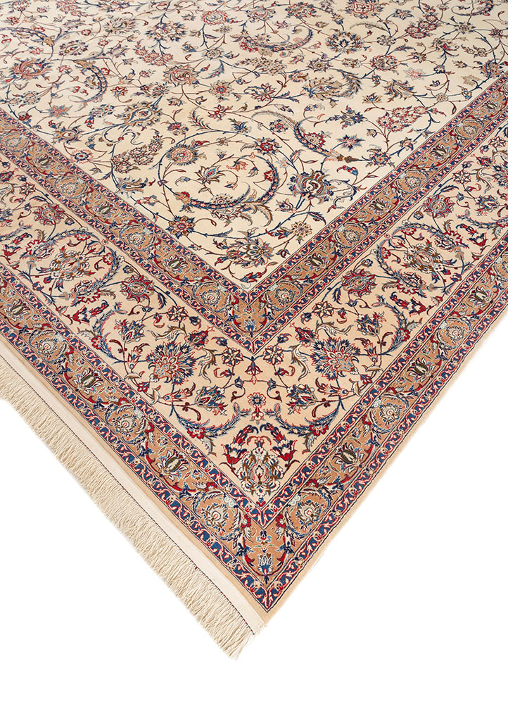 aalam ivory wool hand knotted Rug - FloorShot