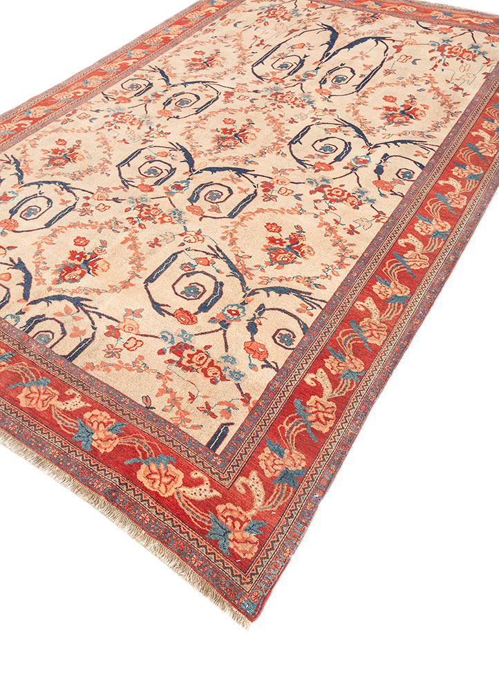 aalam ivory wool hand knotted Rug - FloorShot