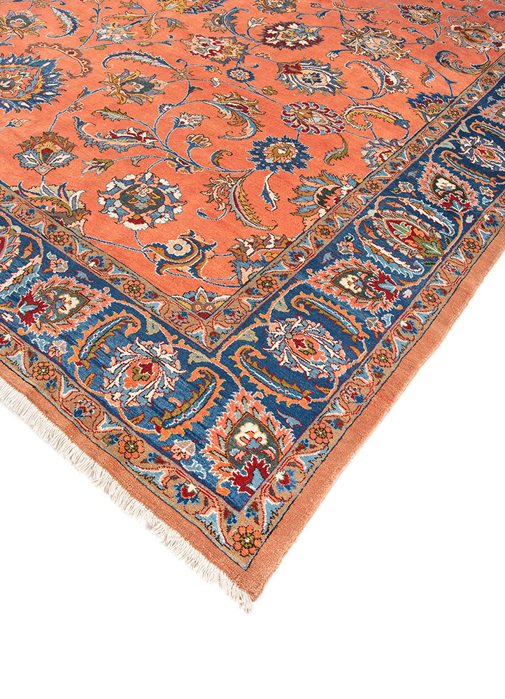 aalam pink and purple wool hand knotted Rug - FloorShot