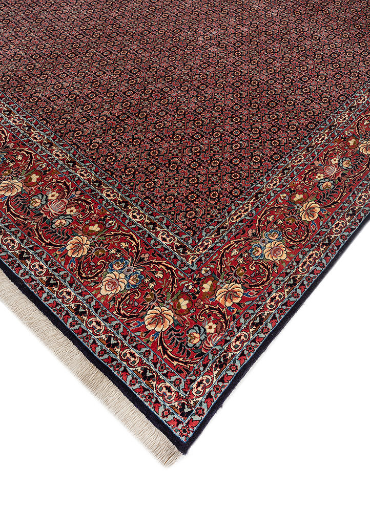 aalam blue wool hand knotted Rug - FloorShot