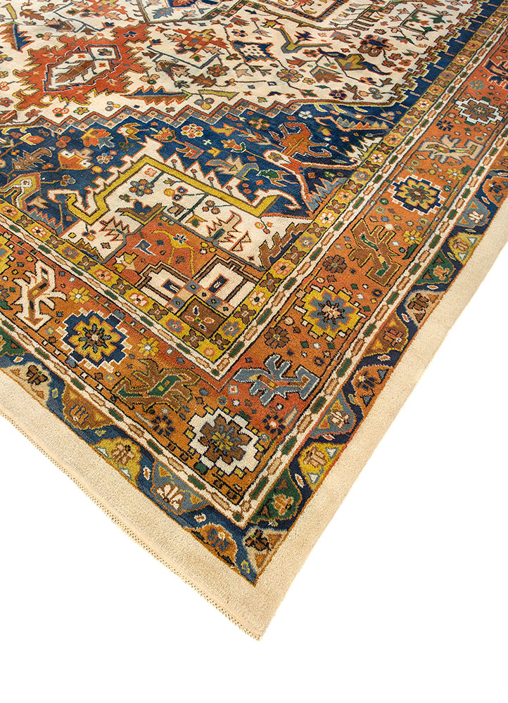 aalam ivory wool hand knotted Rug - FloorShot