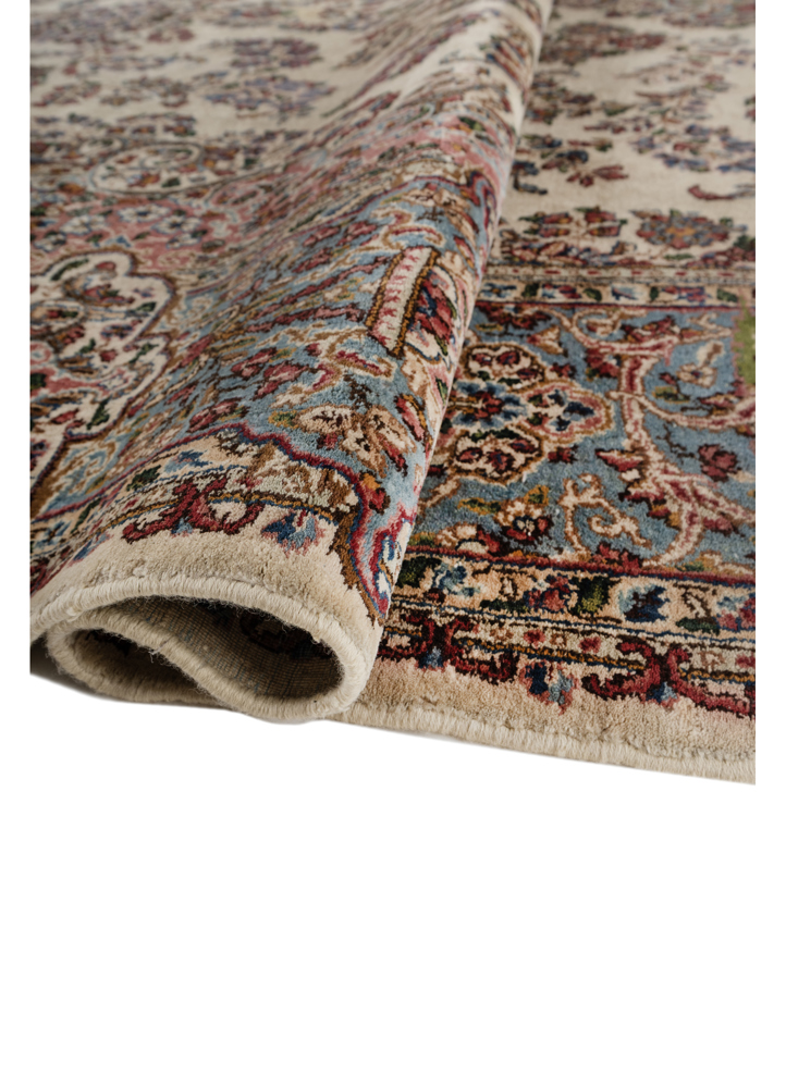 aalam ivory wool hand knotted Rug - FloorShot