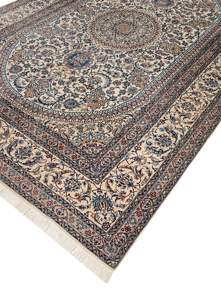 aalam ivory wool hand knotted Rug - FloorShot
