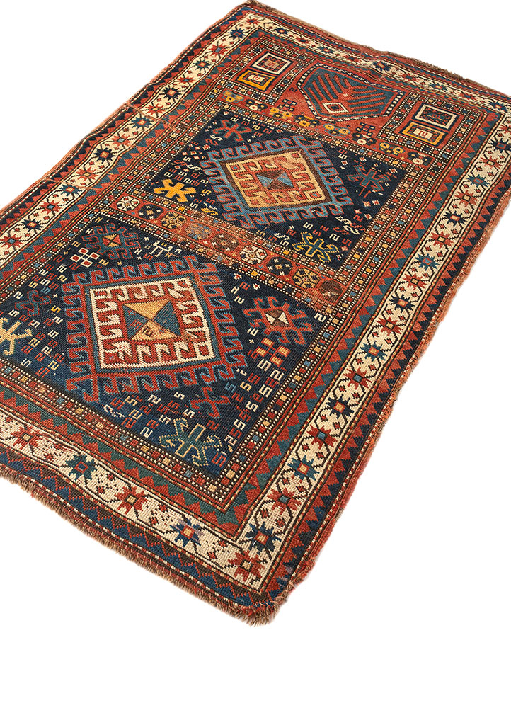 kiaan blue wool hand knotted Rug - FloorShot