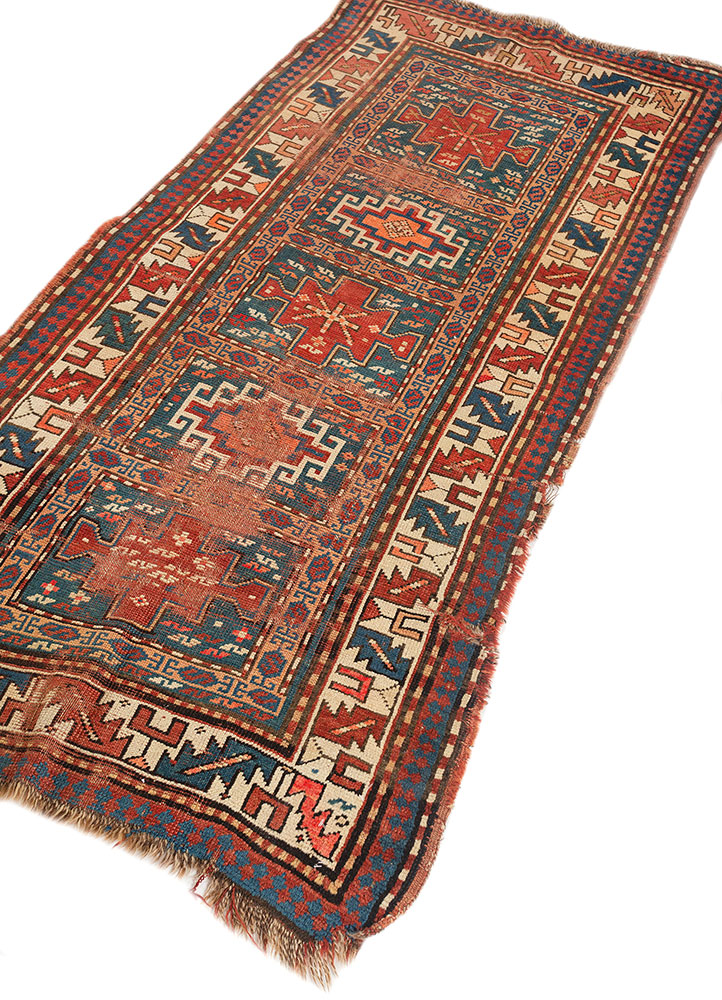 kiaan blue wool hand knotted Rug - FloorShot