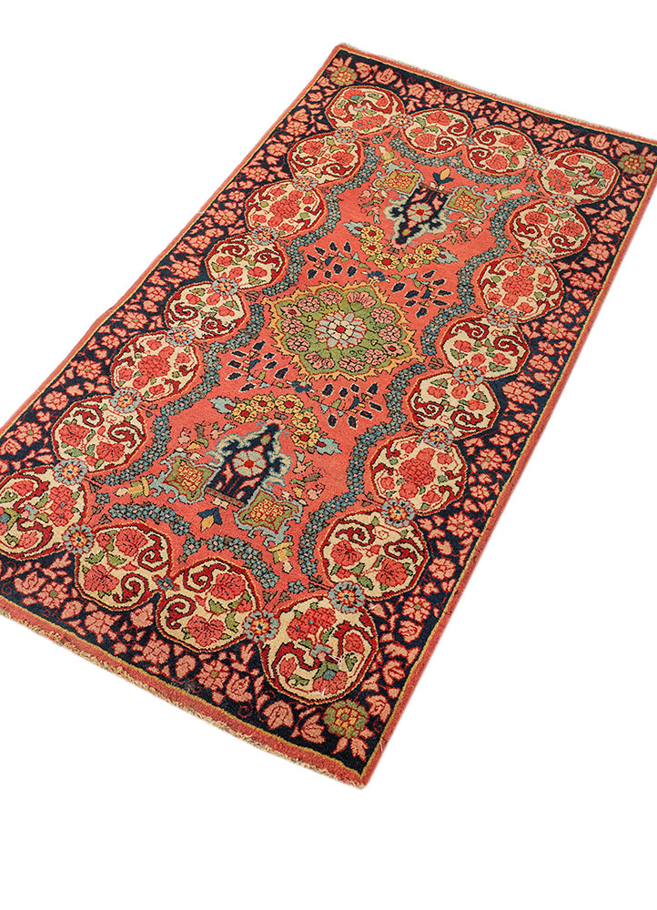aalam pink and purple wool hand knotted Rug - FloorShot