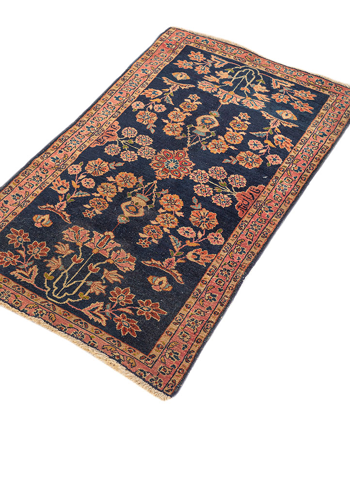 kiaan blue wool hand knotted Rug - FloorShot