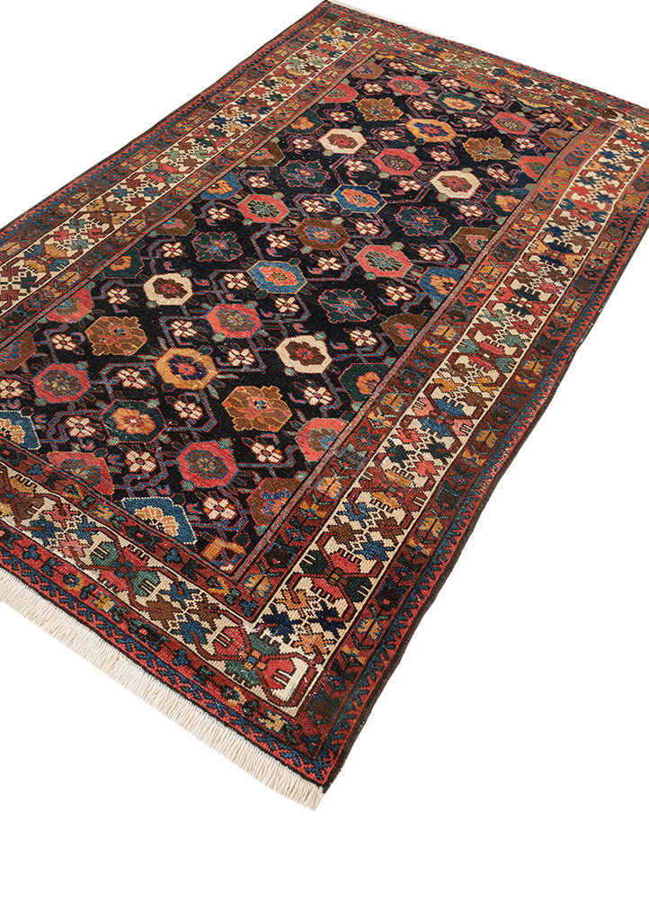 aalam blue wool hand knotted Rug - FloorShot