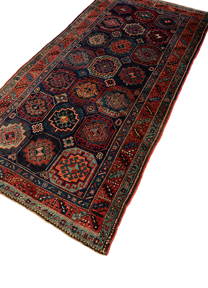 kiaan blue wool hand knotted Rug - FloorShot