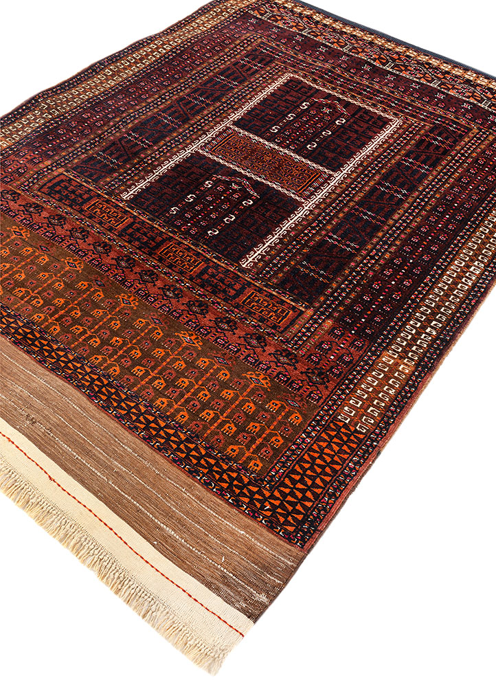 kiaan beige and brown wool hand knotted Rug - FloorShot