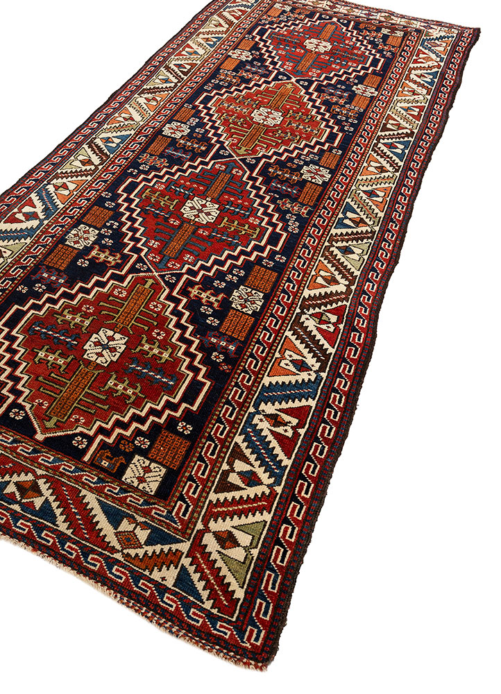 kiaan blue wool hand knotted Rug - FloorShot