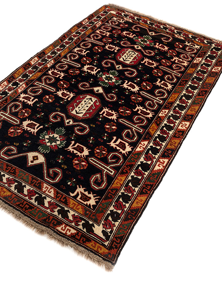 kiaan blue wool hand knotted Rug - FloorShot