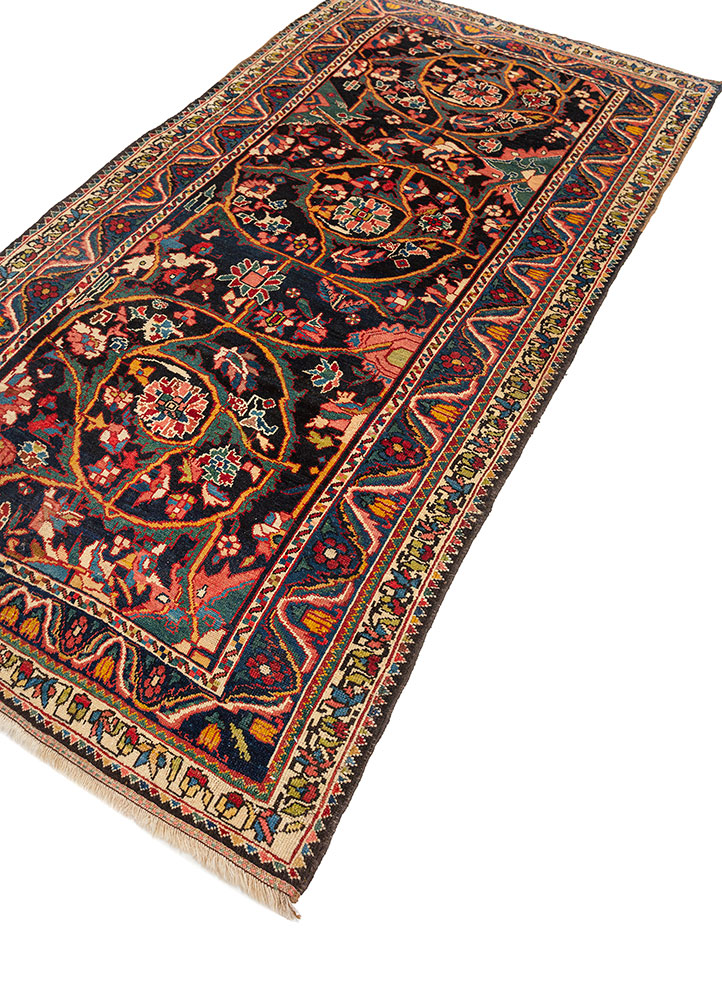 aalam blue wool hand knotted Rug - FloorShot