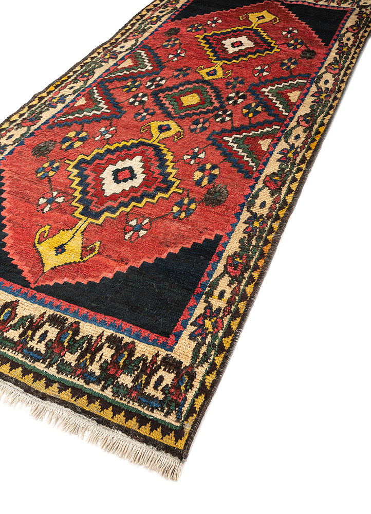 kiaan red and orange wool hand knotted Rug - FloorShot